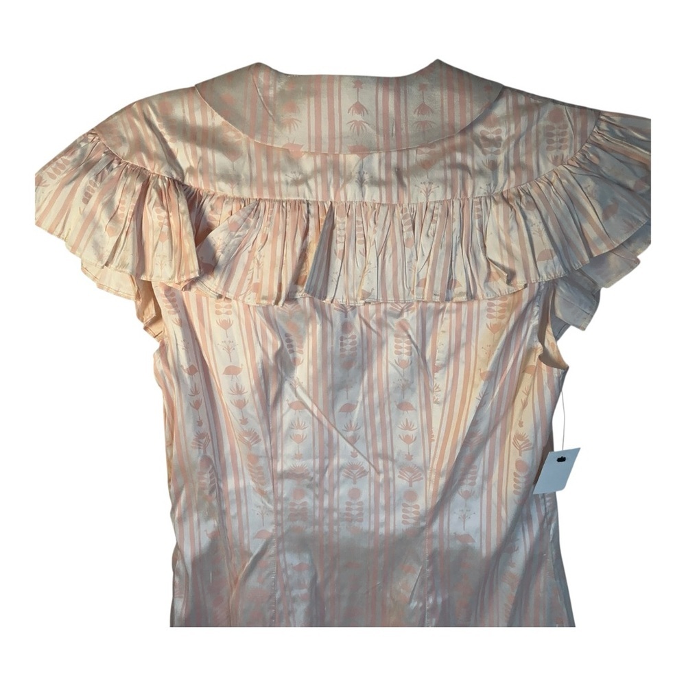 Sindiso Khumalo Ruffled Pink Printed Silk Dress NWT UK 12 / US 8 - Picture 7 of 7